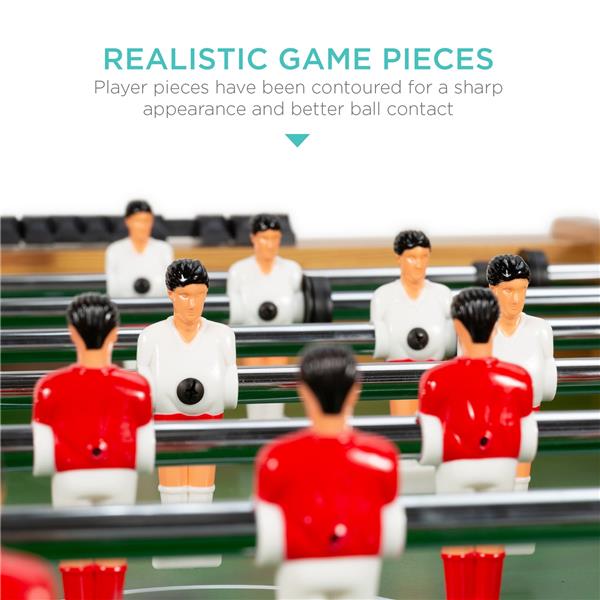 Foosball Game Table, Arcade Table Soccer w/ 2 Cup Holders, 2 Balls - 48in-6