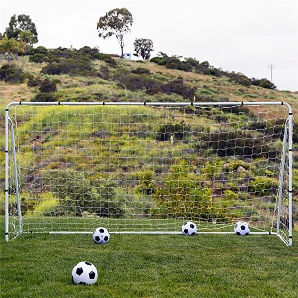 12x6ft Portable Weather-Resistant Steel Frame Soccer Goal Sports Training Tool Accessory for Outdoor, Backyard w/ Net, Straps, and Anchors - White-2