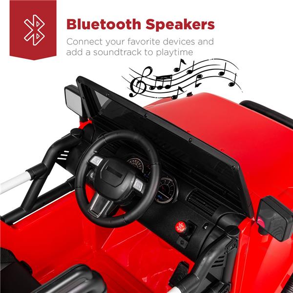 12V Kids Ride-On Truck Car Toy w/ 3 Speeds, LED, Remote, Bluetooth-5