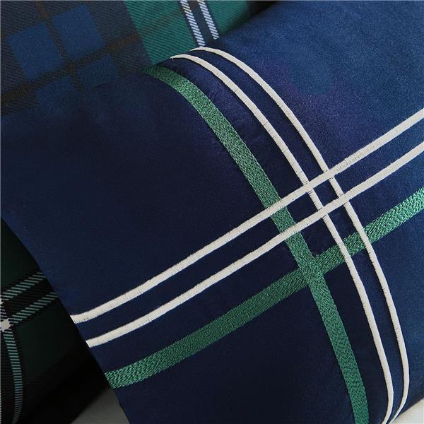 Mi Zone Cozy Comforter Set Cabin Lifestyle Plaid Design All Season Bedding Matching Shams, Decorative Pillow, Twin/Twin XL, Brody Blue 3 Piece, Green/Navy-4